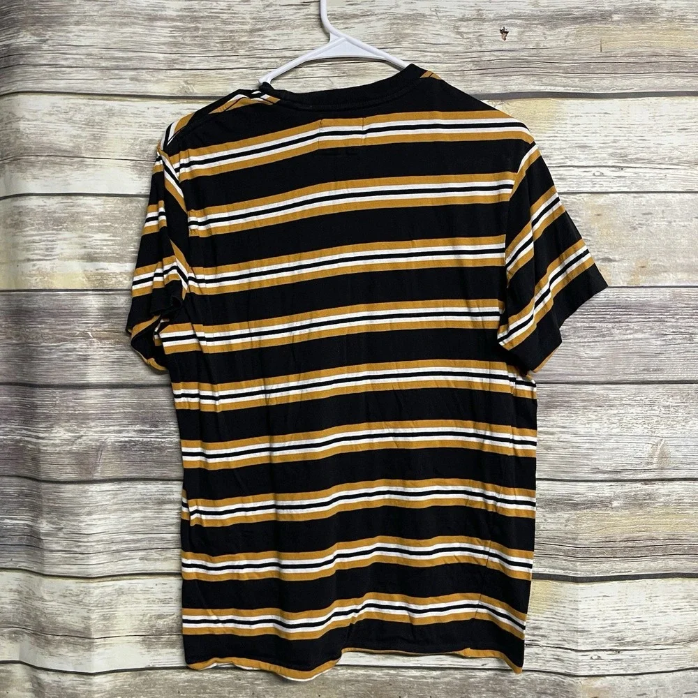 Guess Originals Men's Medium‎ Embroidered Logo Short Sleeve Striped T-Shirt EUC - Picture 2 of 5